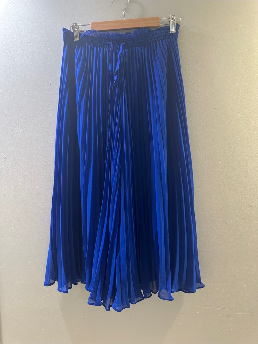Zara Pleated Maxi Skirt in Royal Blue